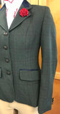 Olive & Faint Red Check Show Hunter Jacket With Navy Trims Childs (561)