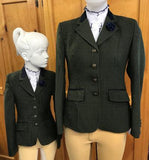Olive & Faint Red Check Show Hunter Jacket With Navy Trims Childs (561)