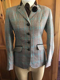 Brown, Cream & Teal Check Show Hunter Jacket With Brown Trims Adults (361)