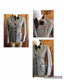 Brown, Cream & Teal Check Show Hunter Jacket With Brown Trims Adults (361)