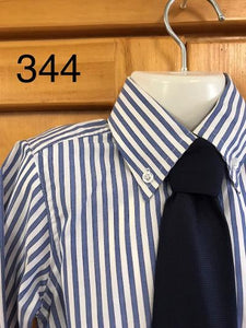 CLEARANCE Royal Blue (Light) & White Striped Childs Tie Shirts Size's 4, 6 & 10 Only (344)