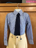 CLEARANCE Royal Blue (Light) & White Striped Childs Tie Shirts Size's 4, 6 & 10 Only (344)