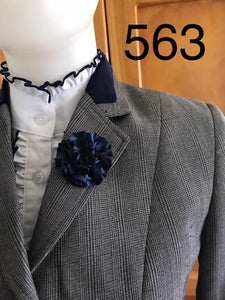 Grey & Dark Navy Check With Navy Velvet Trims Adults (563)