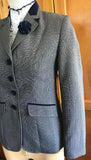 Grey & Dark Navy Check With Navy Velvet Trims Adults (563)