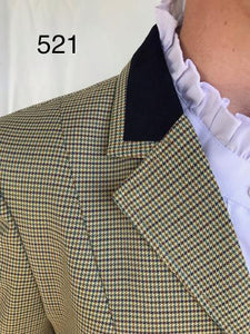 Mustard, Cream, Blue & Purple Houndstooth Check Show Hunter Jacket Adults (521)