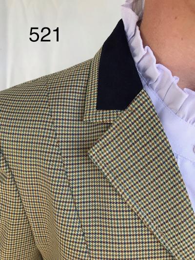 Mustard, Cream, Blue & Purple Houndstooth Check Show Hunter Jacket Adults (521)