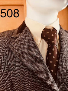 Brown & Cream Mediumweight Wool With Brown Suede Trims (508)