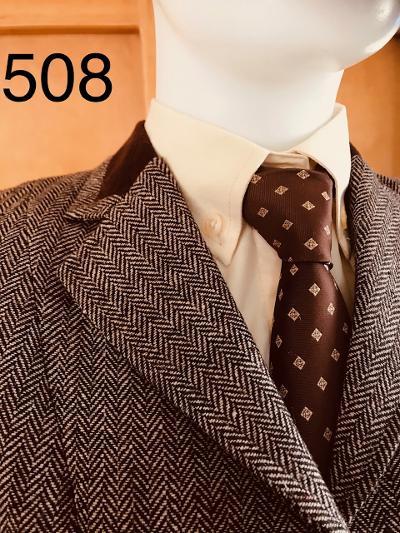 Brown & Cream Mediumweight Wool With Brown Suede Trims (508)