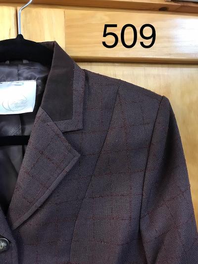 Chocolate Brown Almost Self Check Show Hunter Jacket With Brown Trims Adults (509A)