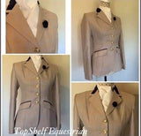Cream & Pale Blue Check With 4 Buttons With Navy Trims Childs (515)
