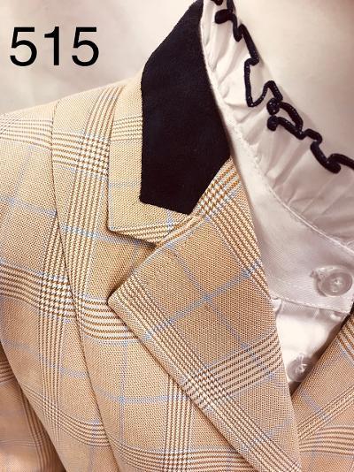 Cream & Pale Blue Check With 4 Buttons With Navy Trims Childs (515)