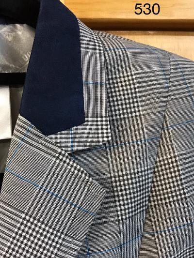 Navy, Grey & Cream Show Hunter Jacket 4 Buttons With Navy Trims Adults (530)