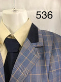 Pale Blue & Cream Check With 4 Buttons With Navy Trims Adults  (536)