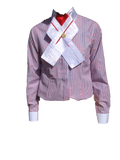 Clearance Red, Royal & White Striped Stock/ Ratcatcher Shirt With White Cuffs & Collar Adults (311)