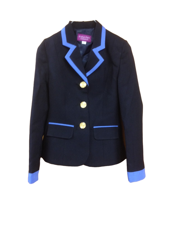 Navy, Pale Blue Collar, Pocket & Cuff Trims SUPER Smart Childs Show Jacket (161)