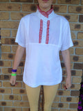 CLEARANCE White Ruffled T shirt With Red Ruffles STUNNING Adults Size 10 Only (175)
