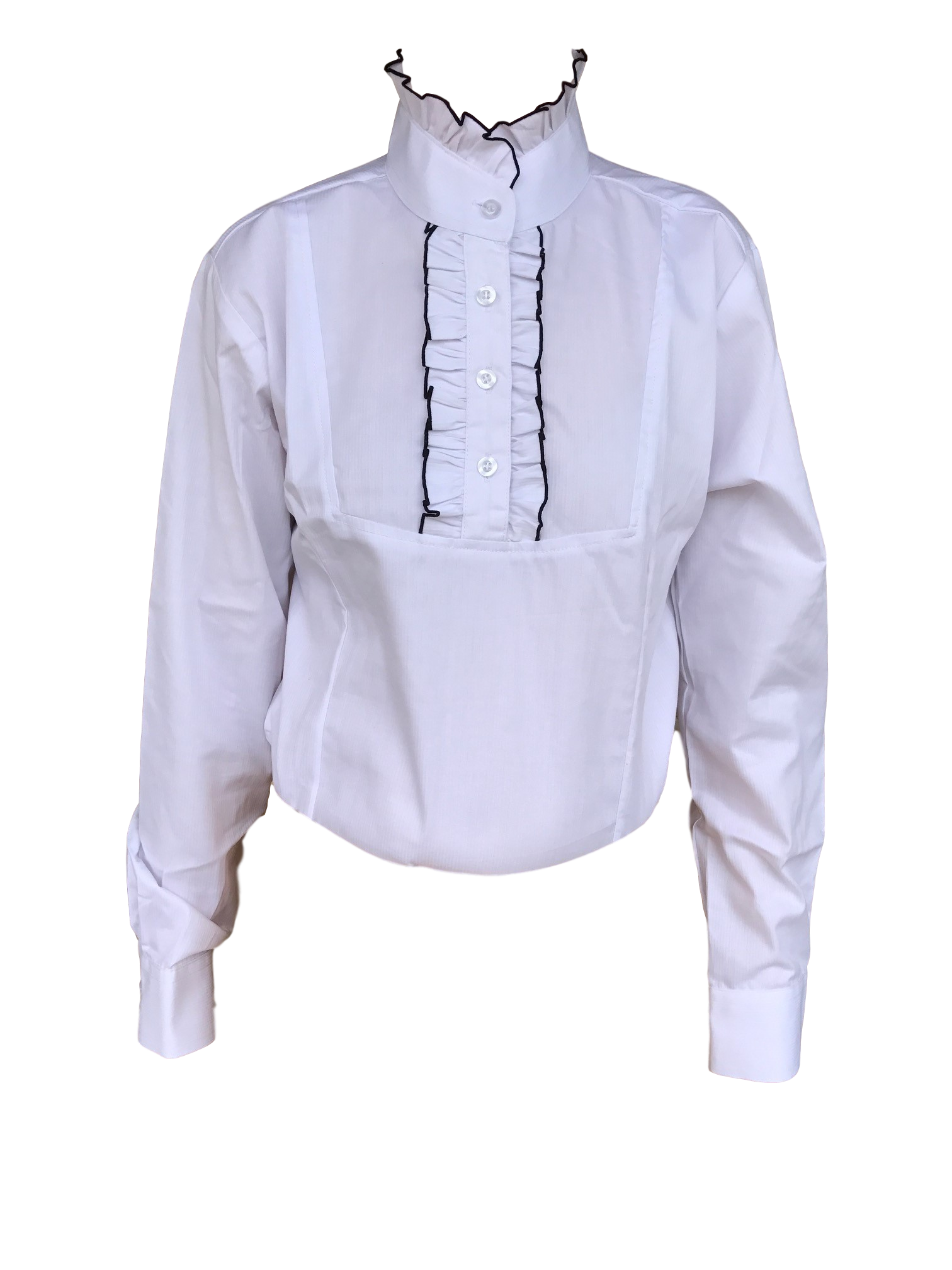 White long 2024 sleeve ruffle shirt
