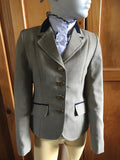 Beige & Navy Check Show Hunter Or Stock Horse Jacket With Navy Trims Childs (195)