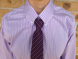 CLEARANCE Mauve & White Striped Tie Shirts Adults Size 8 ONLY (332)