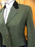 Olive Show Hunter Jacket With Navy Trims Adults (001)