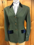 Olive Show Hunter Jacket With Navy Trims Adults (001)