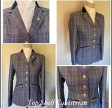 Pale Blue & Cream Check With 4 Buttons With Navy Trims Adults  (536)