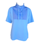 Clearance Pale Blue Ruffled T shirt With Pale Blue Front & Navy Ruffles STUNNING Adults (258a)