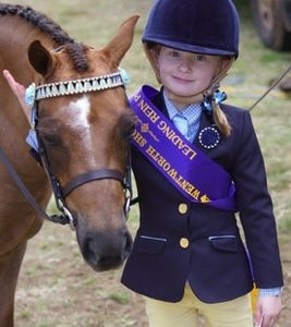 Navy Open or Dressage Jacket With Pale Blue Trim Childs (044)