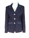 Navy Open or Dressage Jacket With Pale Blue Trim Childs (044)