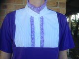 CLEARANCE Purple Ruffled T shirt With White Front & Mauve Ruffles STUNNING Adults (206)