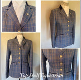 Pale Blue & Cream Check With 4 Buttons With Navy Trims Childs  (537)