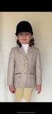 Cream & Pale Blue Check With 4 Buttons With Navy Trims Childs (515)