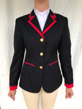 Navy, Red Collar, Pocket & Cuff Trims SUPER Smart Adults Show Jacket (024)