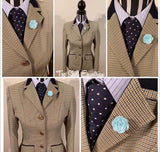 Mustard, Cream, Blue & Purple Houndstooth Check Show Hunter Jacket Adults (521)