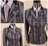 Grey & Black Check Hunter Jacket Childs (517)