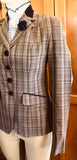 Beige Check With 4 Buttons With Navy Trims (504)