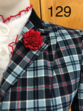 Navy, Red, Pale Blue & Cream Check WOW Factor Show Hunter Jacket Adults (129)