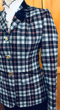 Navy, Red, Pale Blue & Cream Check WOW Factor Show Hunter Jacket Adults (129)