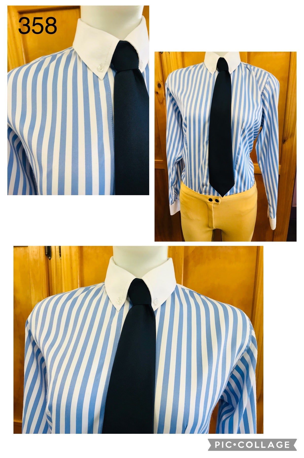 Clearance Sky Blue & White Striped Tie Shirts Adults Size 20 ONLY (358 Evelyn Park Accessories Clearance Sky Blue & White Striped Tie Shirts Adults Size 20 ONLY (358 Evelyn Park Accessories