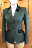 Olive (Darker) Show Hunter Jacket With Black Velvet Trims Adults (063)