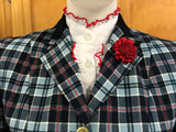 Navy, Red, Pale Blue & Cream Check WOW Factor Show Hunter Jacket Adults (129)