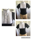 Black & White Ruffled T Shirt With Black Stitching On The Ruffles Adults (106)