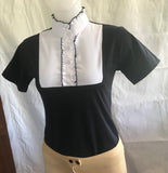 Black & White Ruffled T Shirt With Black Stitching On The Ruffles Adults (106)