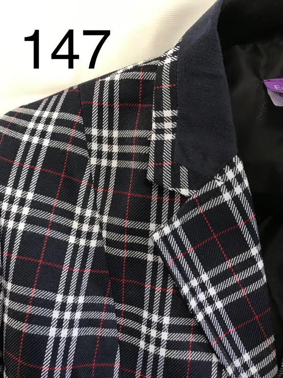Navy, Red & White Check Show Hunter Jacket Adults (147)