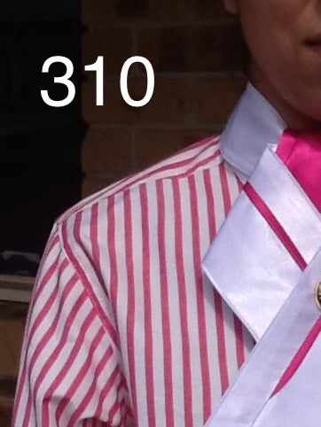 Clearance Pink & White Striped Stock/ Ratcatcher Shirt With White Cuffs & Collar Adults (310)