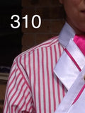 Clearance Pink & White Striped Stock/ Ratcatcher Shirt With White Cuffs & Collar Adults (310)