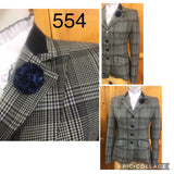 Navy, Very Faint Purple & Cream Tweed Check "NEW" Show Hunter Jacket With Navy Trims Adults (554)