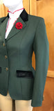 Olive (Darker) Show Hunter Jacket With Black Velvet Trims Adults (063)