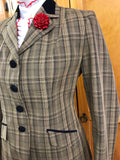 Beige Check With 4 Buttons With Navy Trims (504)