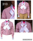 Clearance Pink & White Striped Stock/ Ratcatcher Shirt With White Cuffs & Collar Adults (310)